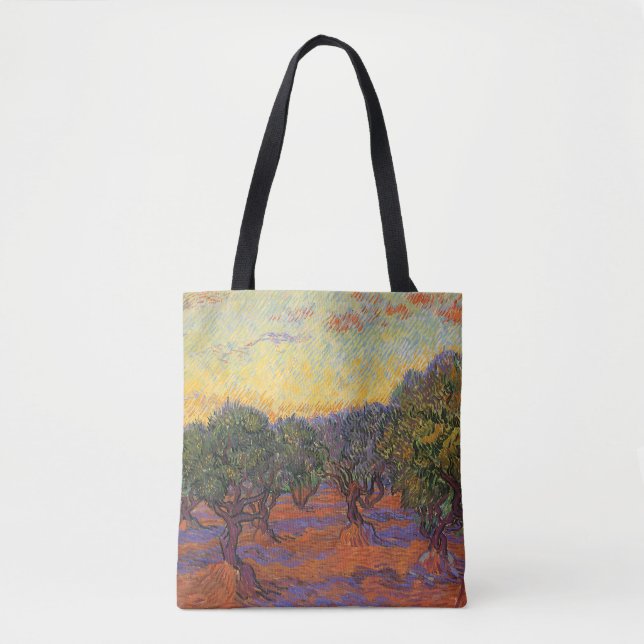 Bolsa Tote Vincent van Gogh - Olive Grove, Orange Sky (Frente)