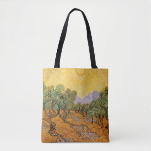 Bolsa Tote Vincent van Gogh - Oliveiras, céu amarelo e sol