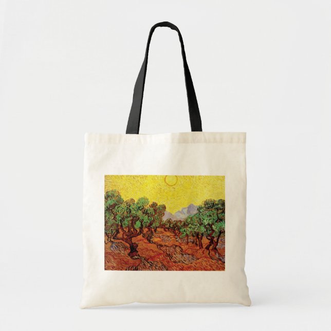 Bolsa Tote Vincent Van Gogh - Oliveiras com Céu Amarelo (Frente)