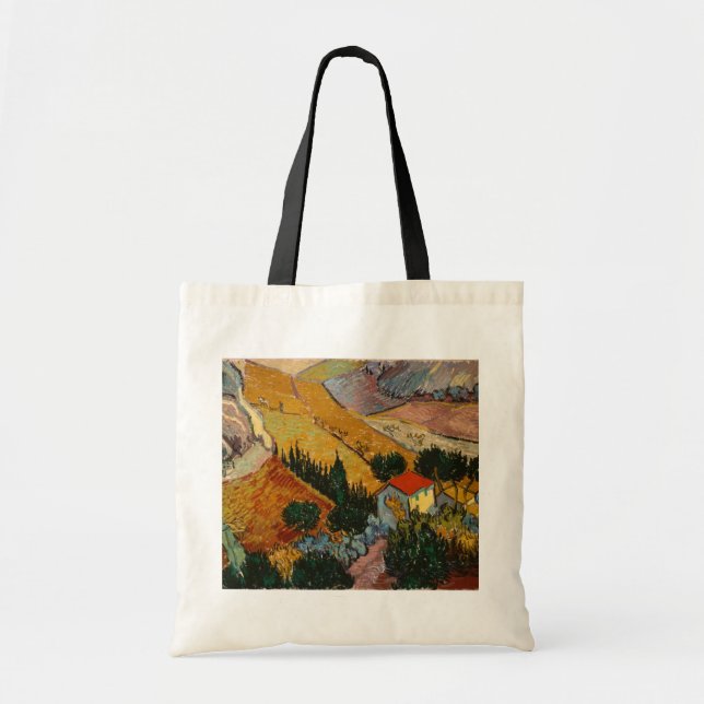 Bolsa Tote Vincent van Gogh | Paisagem com House & Plowman (Frente)