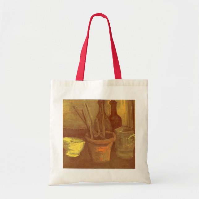 Bolsa Tote Vincent van Gogh - Pincéis da Vida Estática no Pot (Frente)