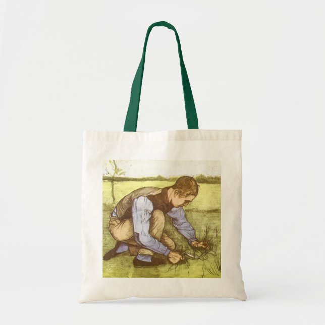 Bolsa Tote Vincent van Gogh - Rapaz Cortando Grama com Foice (Frente)