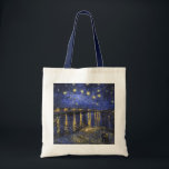 Bolsa Tote Vincent Van Gogh Starry Night Sobre O Ródano<br><div class="desc">Vincent Van Gogh Starry Night Over the Rhone Starry Night Over the Rhone (setembro de 1888) é uma das pinturas de Arles de Vincent van Gogh à noite em Arles. Foi pintado em um ponto na margem do Rio Rhone que era apenas uma caminhada de um ou dois minutos da...</div>
