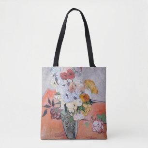 Bolsa Tote Vincent van Gogh - Vase com Rosas e Anêmonas