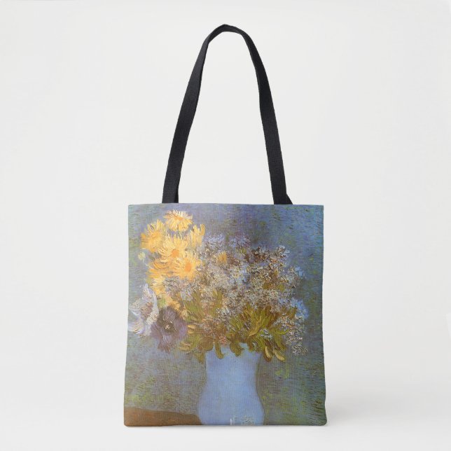 Bolsa Tote Vincent van Gogh Vase of Lilacs, Daisies, Anemones (Frente)