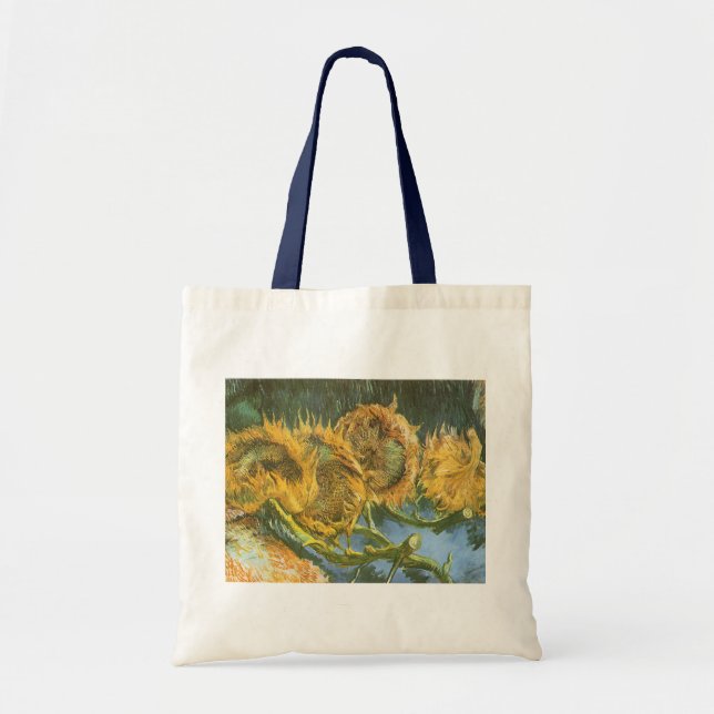 Bolsa Tote Vincent van Gogh - Vida Estática: Quatro Girassóis (Frente)