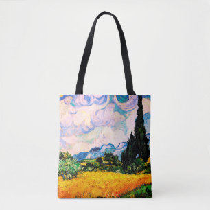 Bolsa Tote Vincent Van Gogh Wheat Field com Cyprestes