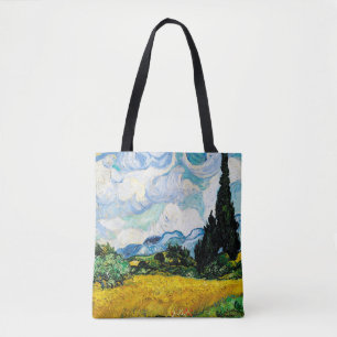 Bolsa Tote Vincent Van Gogh Wheat Field com Cyprestes (1889)