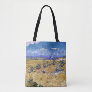 Bolsa Tote Vincent van Gogh - Wheat Stacks with Reapers
