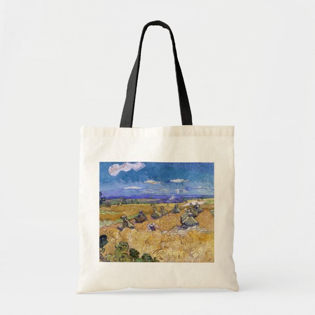 Bolsa Tote Vincent van Gogh - Wheat Stacks with Reapers (Frente)