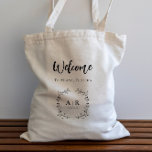 Bolsa Tote Vine Scroll Wedll Bag, Hotel Guest<br><div class="desc">Esta videira malvada faz uma declaração elegante para o seu casamento. Você pode personalizar com suas informações e mudar o texto para se adequar ao seu evento.</div>