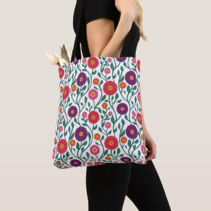 Bolsa Tote Vinha Flor de Meados do Século Grinalda de Jardi