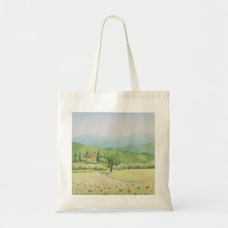 Bolsa Tote Vinhedos de Tuscan, Italia na sacola Pastel