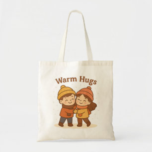 Bolsa Tote Vinheta de desenho animado - Abraços de Menino e R