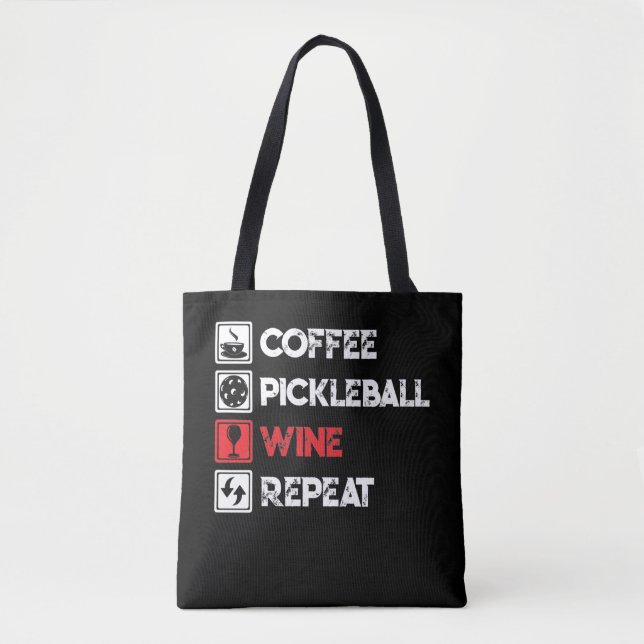 Bolsa Tote Vinho De Batelão De Café Repete Engraçado (Frente)