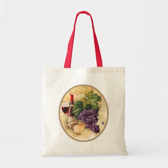Bolsa Tote Vinho e queijo (Frente)