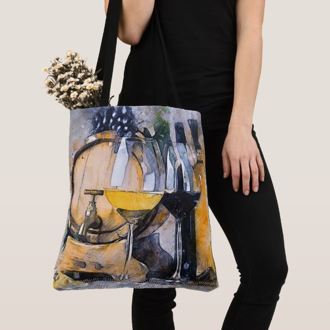Bolsa Tote Vinho e queijo (Close Up)