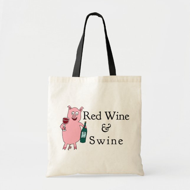 Bolsa Tote Vinho tinto & suínos (Frente)