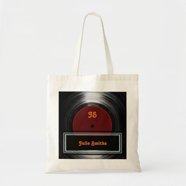 Bolsa Tote vinil record . personalizado (Frente)