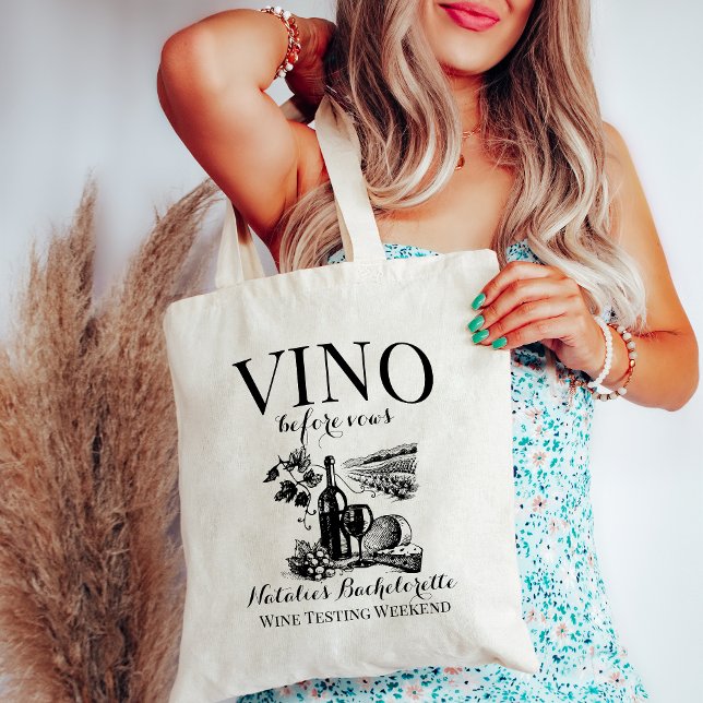Bolsa Tote Vino Antes De Vows Bach Bachelorette Personalizado (Criador carregado)