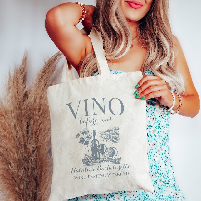 Bolsa Tote Vino Antes De Vows Bach Bachelorette Personalizado (Criador carregado)
