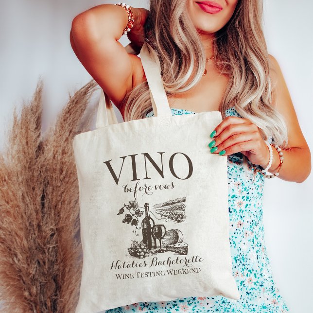 Bolsa Tote Vino Antes De Vows Bach Bachelorette Personalizado (Criador carregado)