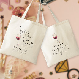 Bolsa Tote Vino Antes do Vows Madrinha de casamento Name Chá 