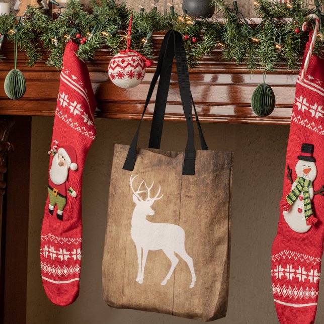 Bolsa Tote Vintaga Beauty Wood & Deer (Criador carregado)
