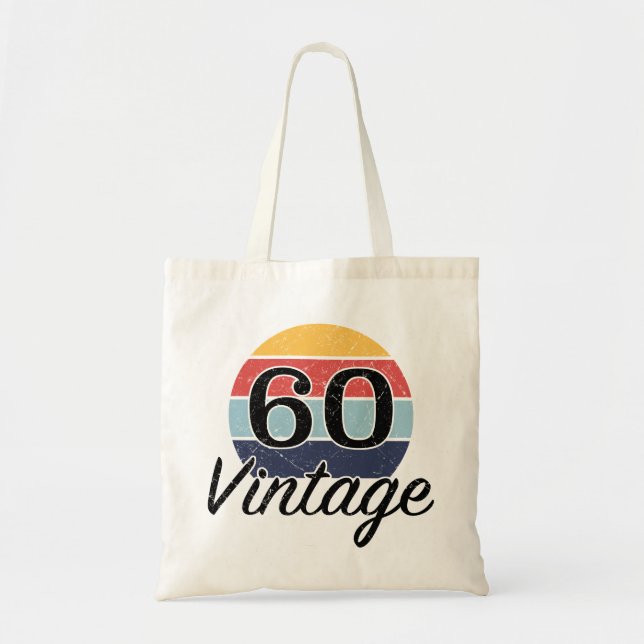 Bolsa Tote Vintage 60th Birthday Sunset (Frente)