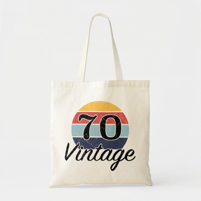 Bolsa Tote Vintage 70 Birthday Sunset (Frente)