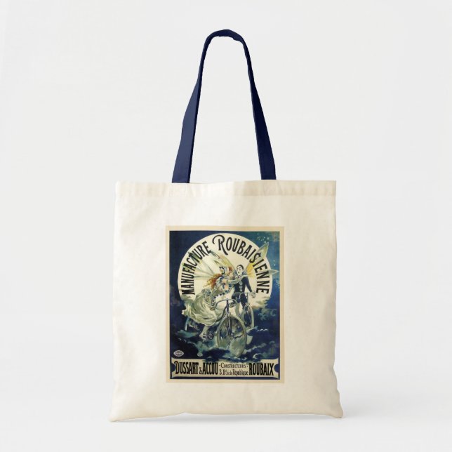 Bolsa Tote Vintage Anúncio de Bicicleta Francesa (Frente)