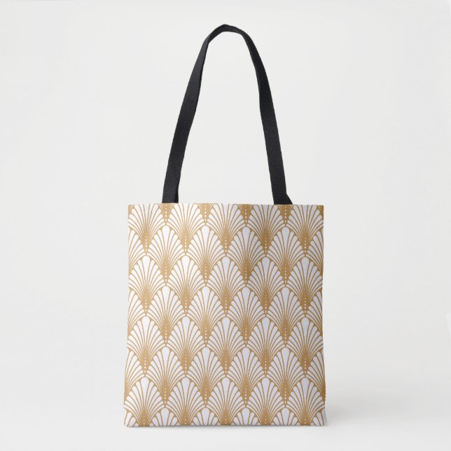 Bolsa Tote Vintage Arabesque Geométrico Sem Olhos Padrão (Frente)