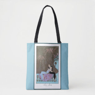 Bolsa Tote Vintage Art Deco Fireworks Le Feu, George Barbier