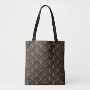 Bolsa Tote Vintage Art Deco Padrão Invisível. Decor geomét