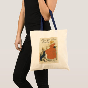 Bolsa Tote Vintage Art Nouveau Vitoriano, Menina com Gatos Le