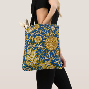 Bolsa Tote Vintage Arte Floral Azul Cherwell de William Morri
