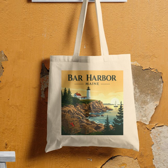 Bolsa Tote Vintage Bar Harbor Maine (Criador carregado)