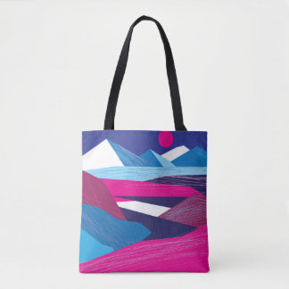 Bolsa Tote Vintage belas montanhas e paisagem com