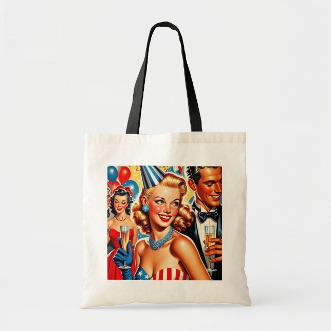 Bolsa Tote Vintage Birthday Illustration  (Frente)