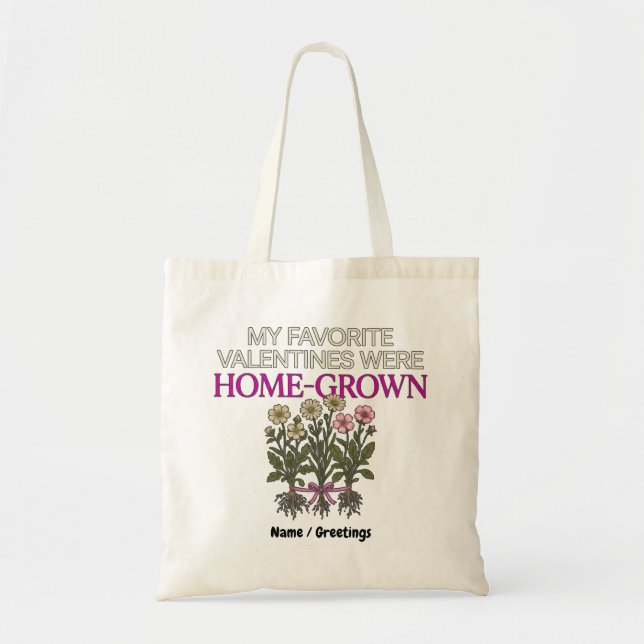 Bolsa Tote Vintage Botanical Home-Grown Valentines Scientific (Frente)