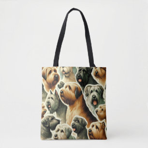 Bolsa Tote Vintage Briard Dog Seamless