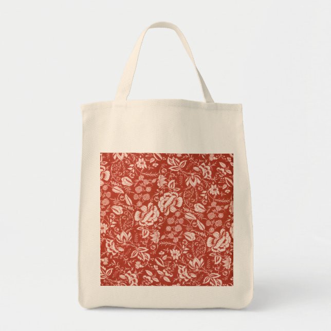 Bolsa Tote Vintage Brown Rustic Garden Floral (Frente)