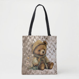 Bolsa Tote Vintage Brown Teddy Bear