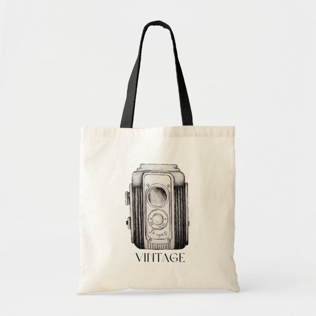 Bolsa Tote Vintage Camera Black Strap (Frente)