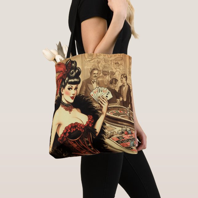 Bolsa Tote Vintage Casino Girl (Close Up)