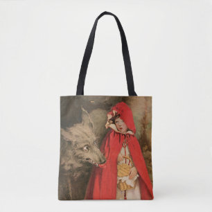 Bolsa Tote Vintage Chapeuzinho Vermelho e Lobo Mau
