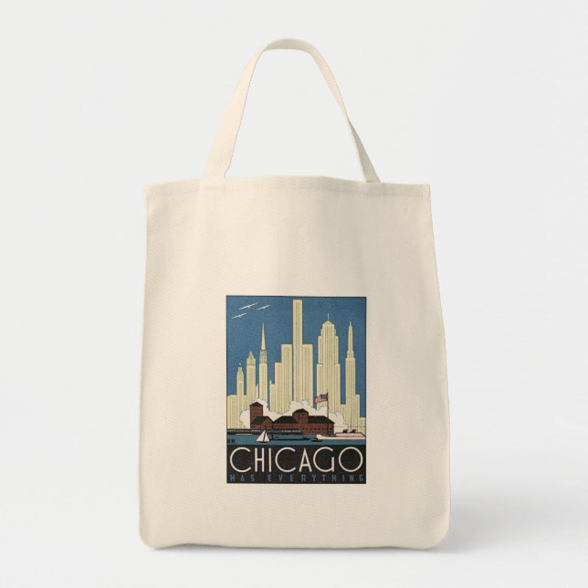 Bolsa Tote Vintage Chicago Illinois (Frente)