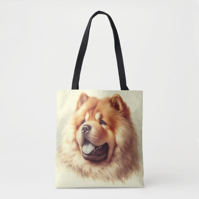 Bolsa Tote Vintage Chow-Chow Painting (Frente)