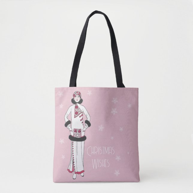 Bolsa Tote Vintage Christmas Fashion (Frente)