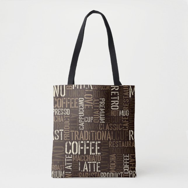 Bolsa Tote Vintage Coffee Experimente um padrão perfeito (Frente)